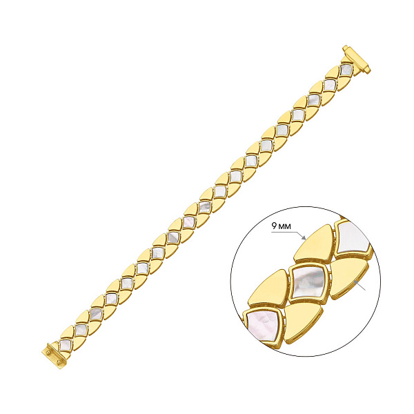 Золотий браслет Francelli з перламутром (арт. 326828жп) – зображення 4