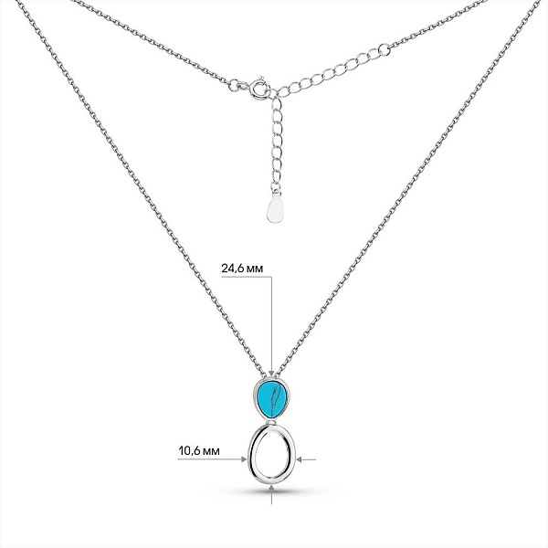 Серебряное колье с бирюзой (арт. 7507/2186434Б) – изображение 3