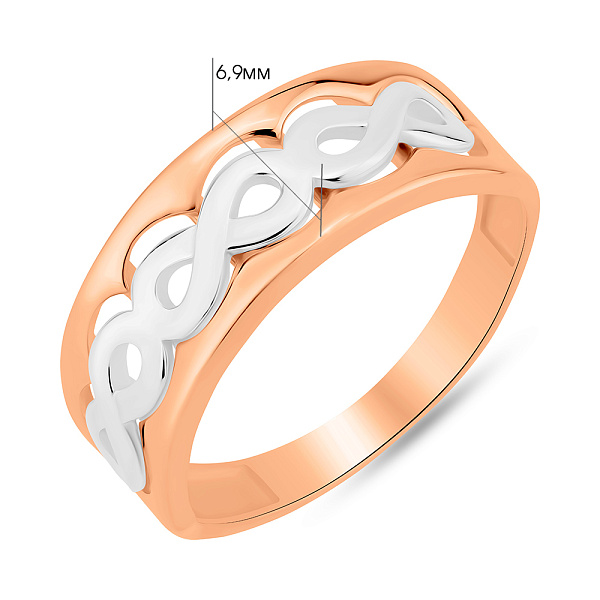 Кольцо из красного и белого золота (арт. 156491кб) – изображение 4