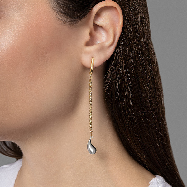 Золотые серьги с длинной подвеской (арт. 105900ж) – изображение 2