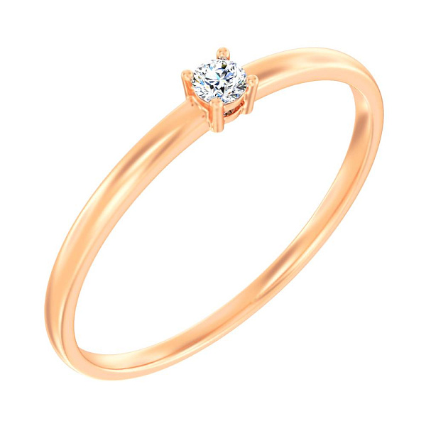 Золотое помолвочное кольцо с фианитом (арт. 140883) – изображение 1