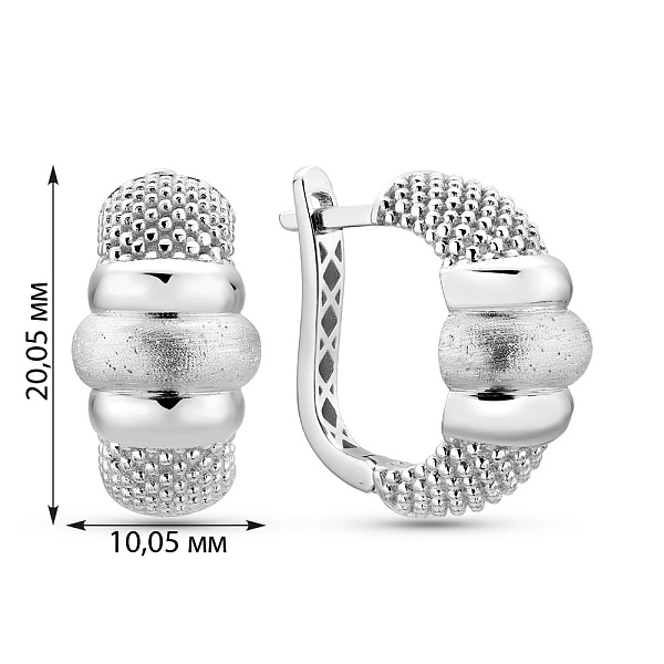 Серьги из белого золота (арт. 1092021бм) – изображение 2