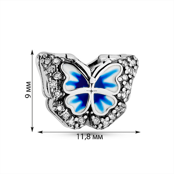 Серебряный шарм Бабочка (арт. 7903/4372ебг) – изображение 2