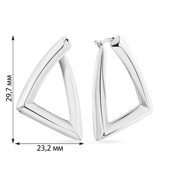 Золотые серьги Francelli в белом цвете металла (арт. е108926б) – изображение 3