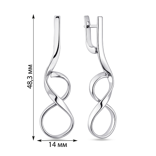 Серебряные серьги без камней (арт. 7502/2480) – изображение 2