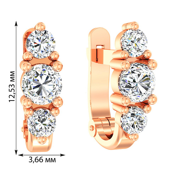 Детские золотые серьги с фианитом (арт. 110316) – изображение 2