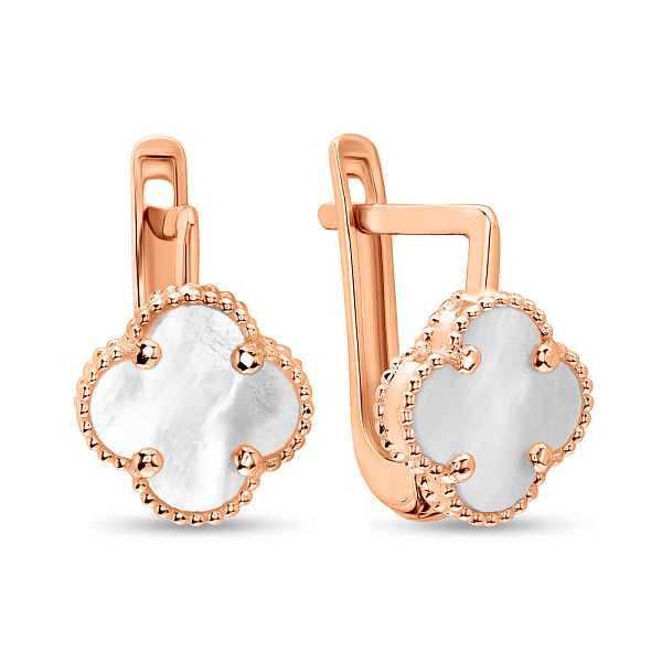 Золоті сережки з перламутром (арт. 106088/9п) – зображення 1