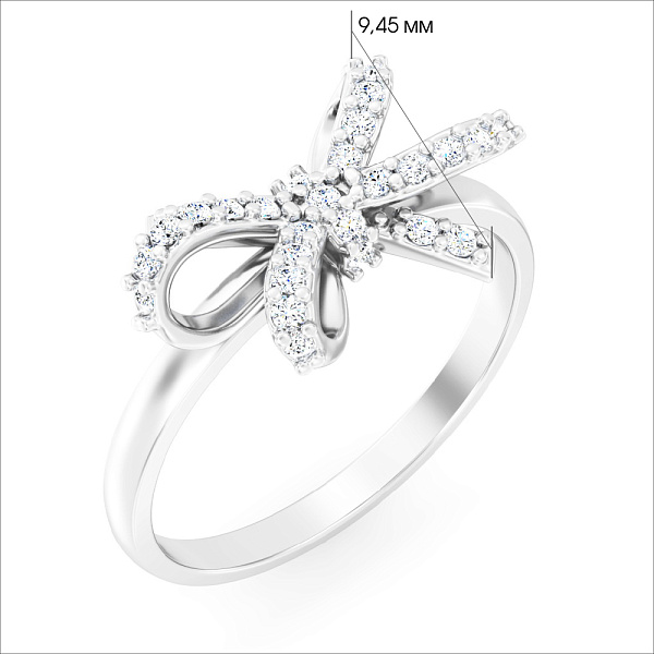 Золотое кольцо Бантикi с бриллиантами (арт. К011828015б) – изображение 2