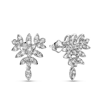 Пусеты из белого золота с бриллиантами (арт. С341603060б)