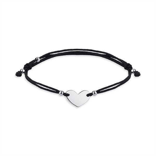 Парные браслеты на шелковой нити с серебряными вставками (арт. 7309/905-01335) – изображение 4