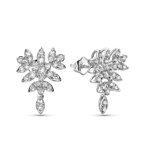 Пусеты из белого золота с бриллиантами (арт. С341603060б) – изображение 1