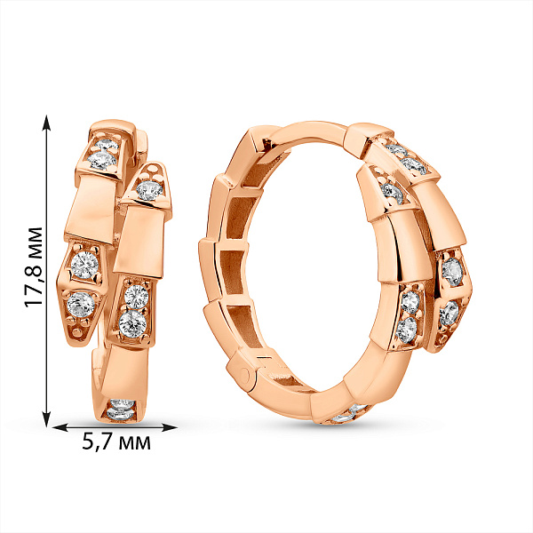 Сережки Змея из красного золота (арт. 1091695/15) – изображение 4