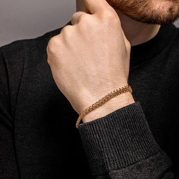 Золотой цепочный браслет плетения Кардинал (арт. ц315607) – изображение 2