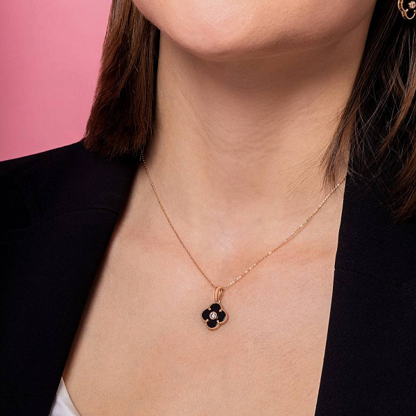 Золотий кулон з оніксом (арт. 424889/15о) – зображення 2