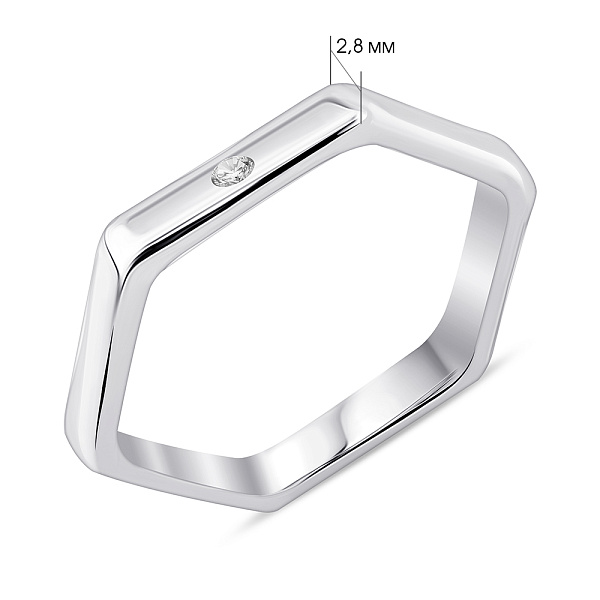 Серебряное кольцо с одним фианитом (арт. 7501/8231) – изображение 2