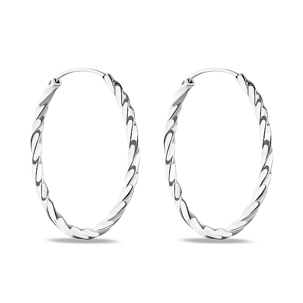 Серебряные серьги-кольца без камней  (арт. 7502/4809/35) – изображение 1