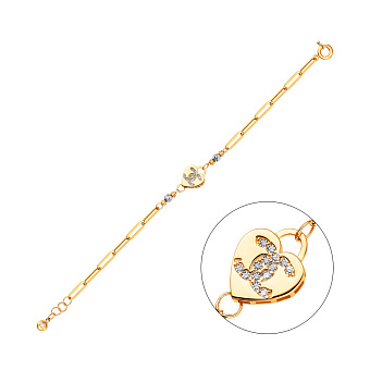 Браслет из желтого золота с фианитами (арт. 325473ж)