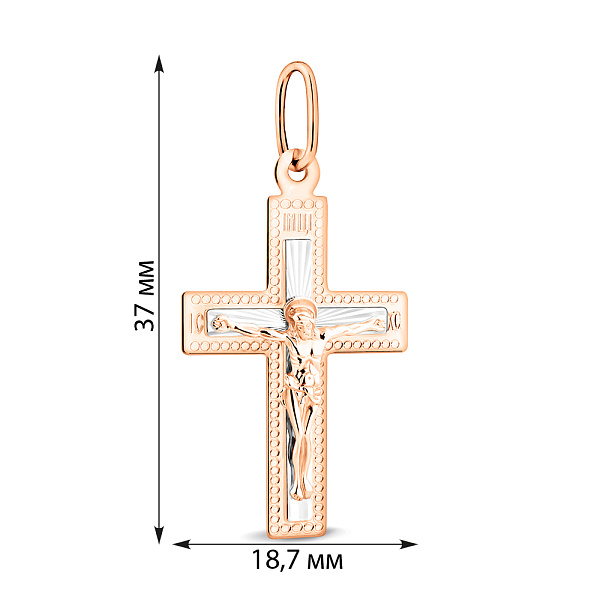 Хрестик золотий з розп'яттям (арт. 521901р) – зображення 2