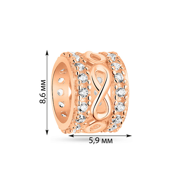 Золотой шарм с фианитами  (арт. 424591) – изображение 2