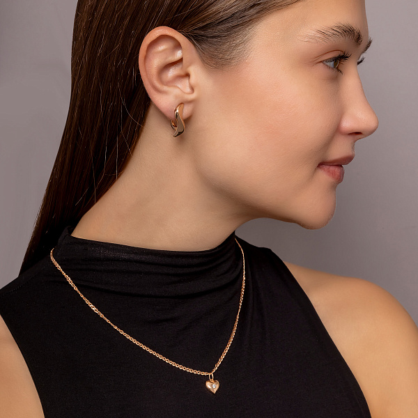 Золотий підвіс "Серце" з одним фіанітом (арт. 424293) – зображення 4