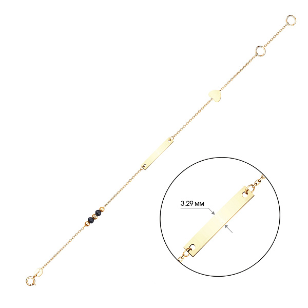 Золотий жіночий браслет з фіанітами (арт. 324011жо) – зображення 2