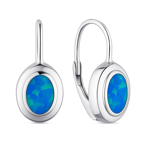 Срібні сережки з опалом (арт. 7502/9954Пос) – зображення 1