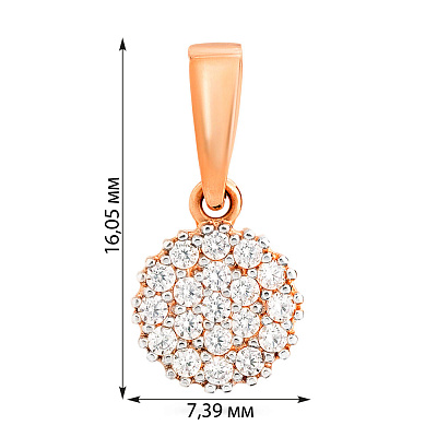 Золотая подвеска с фианитами (арт. 440416)
