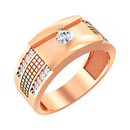 Фото Золотая печатка с фианитами (арт. 170075)