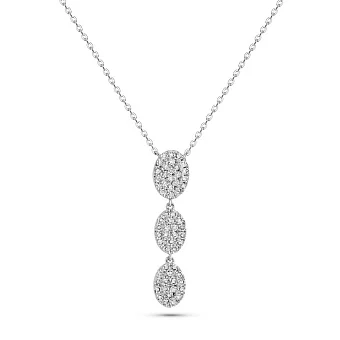 Кольє з білого золота з діамантами (арт. Ц341566030б)