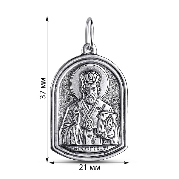 Серебряная ладанка Николай Чудотворец (арт. 7917/3067-ч) – изображение 2