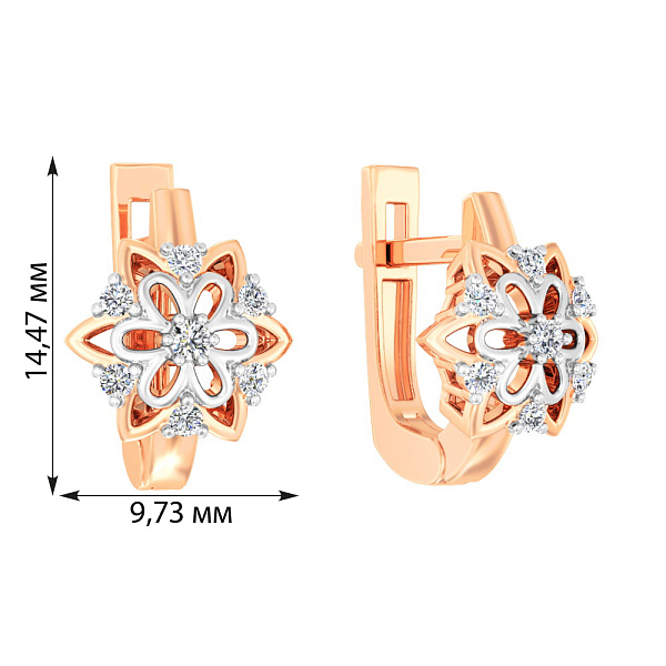 Золотые серьги с бриллиантами (арт. С011081020) – изображение 2