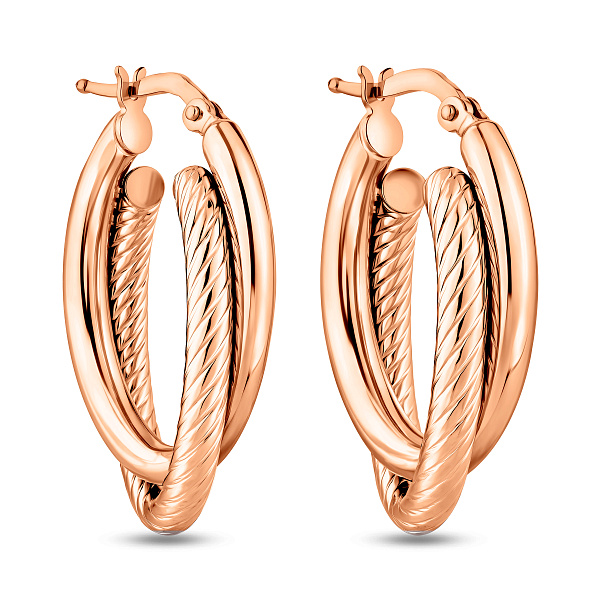 Серьги-кольца из красного золота (арт. 1092178/30) – изображение 1