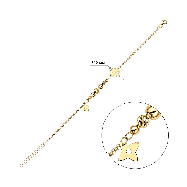 Браслет из желтого золота с подвеской (арт. 325465ж) – изображение 2