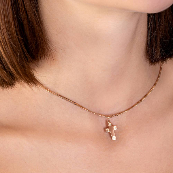 Золотий підвіс Хрестик (арт. 424743) – зображення 2