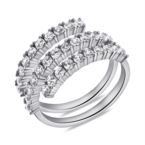 Серебряное тройное кольцо с фианитами (арт. 7501/6923) – изображение 1