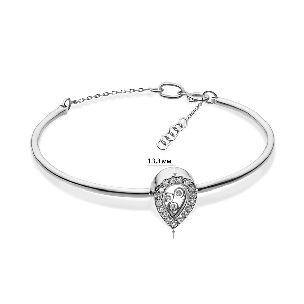 Золотий браслет з фіанітами "Крапелька" (арт. 323724б) – зображення 3