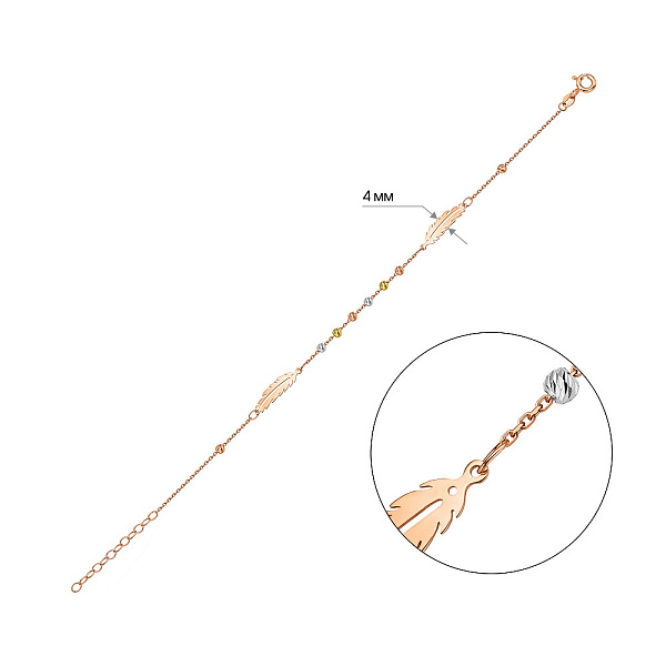 Браслет из комбинированного золота (арт. 326502кбж) – изображение 2