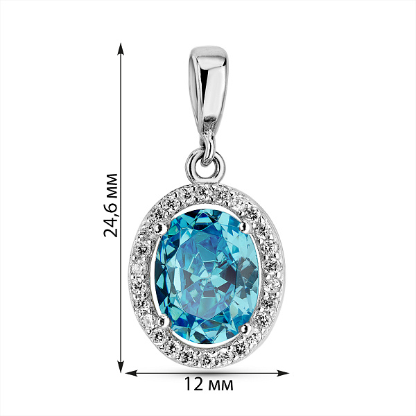 Серебряный кулон с фианитами (арт. 7503/ПК2ФТ/390) – изображение 2