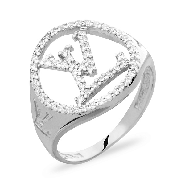 Золота каблучка з фіанітами (арт. 140490б) – зображення 1