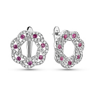 Золотые серьги с рубинами и бриллиантами (арт. 2190380202р)