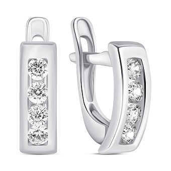 Срібні сережки з фіанітами (арт. 7502/С2Ф/121)