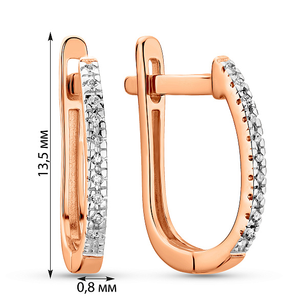 Серьги из красного золота с бриллиантами (арт. С011196005) – изображение 2