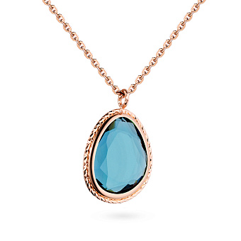 Золотое колье с кварцем (арт. 351937Пкс)