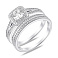Серебряное двойное кольцо с фианитами (арт. 7501/8627) – изображение 1