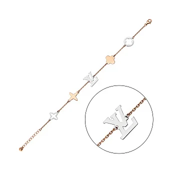 Браслет из красного и белого золота (арт. 324988кб)