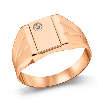 Фото Золотая печатка с фианитом (арт. 180561)