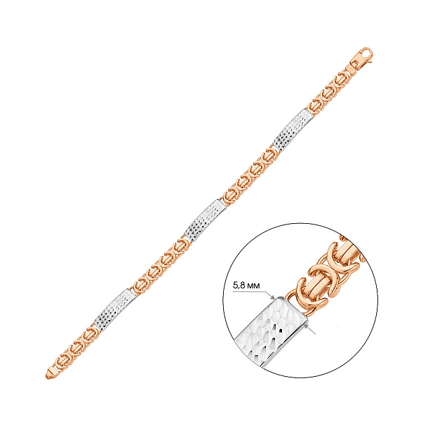 Браслет из красного и белого золота (арт. 326798кб) – изображение 4