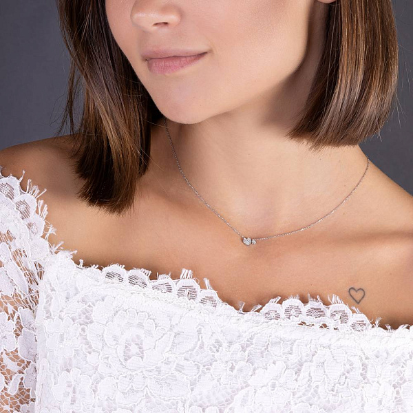 Кольє з білого золота з діамантами (арт. Ц341290010б) – зображення 4