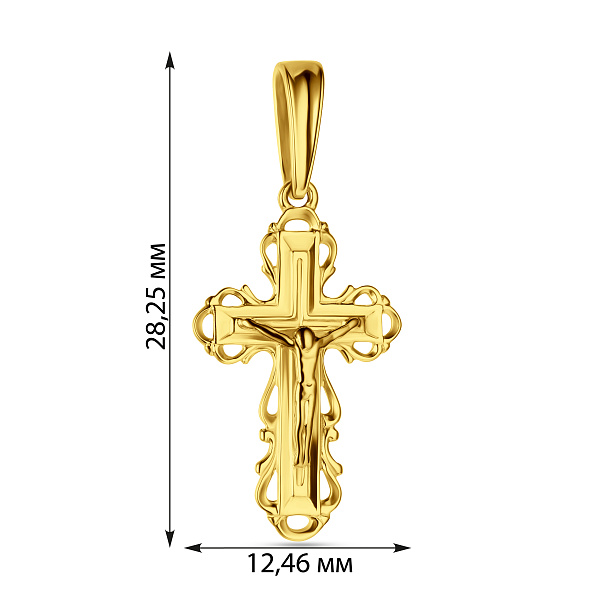 Золотой нательный крестик с распятием (арт. 501333ж) – изображение 2