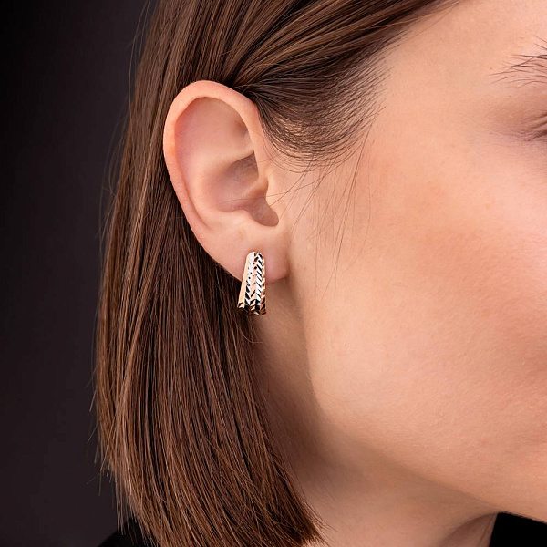 Золоті сережки з родіюванням (арт. 1091282р) – зображення 2